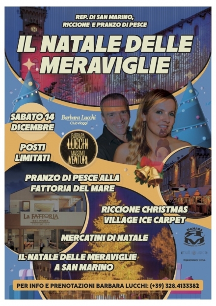MERCATINI DI NATALE SAN MARINO RICCIONE SABATO 13 DICEMBRE 2025 - BARBARALUCCHI - MASSIMOVENTURI