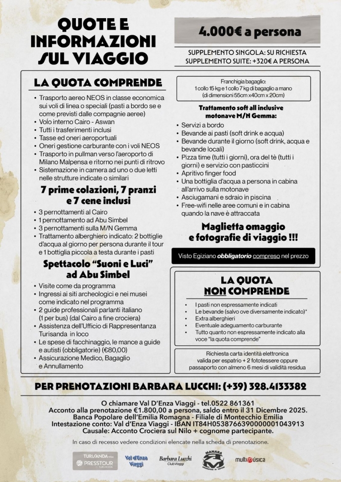 CROCIERA SUL NILO + TOUR EGITTO - BARBARALUCCHI-MASSIMOVENTURI